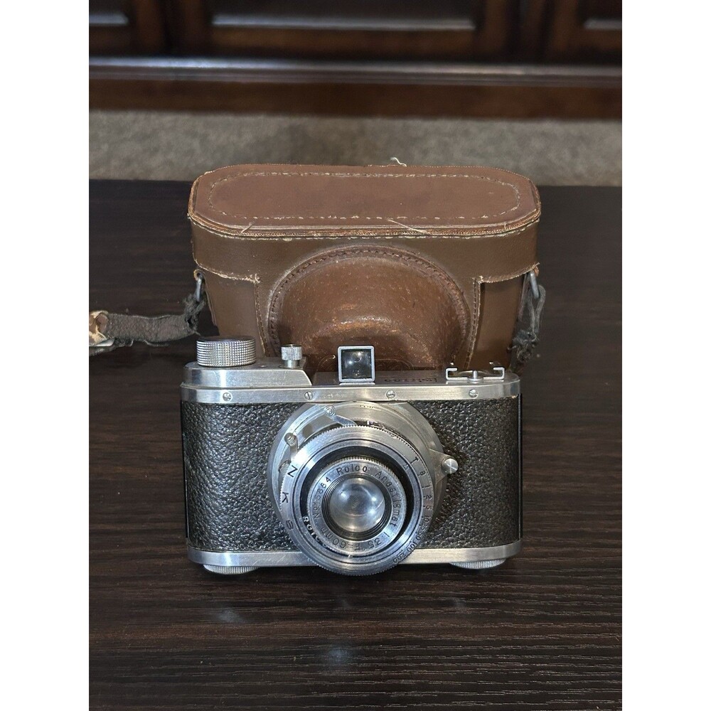Vtg Rare 1940 Riken Roico 127 Film Camera Anastigmat 60mm f3.5 Lens W/Case Japan